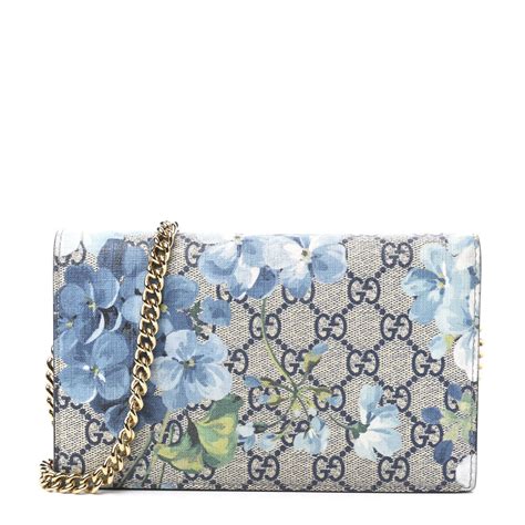 gucci blooms wallet on chain blue|Gucci blooms wallet for sale.